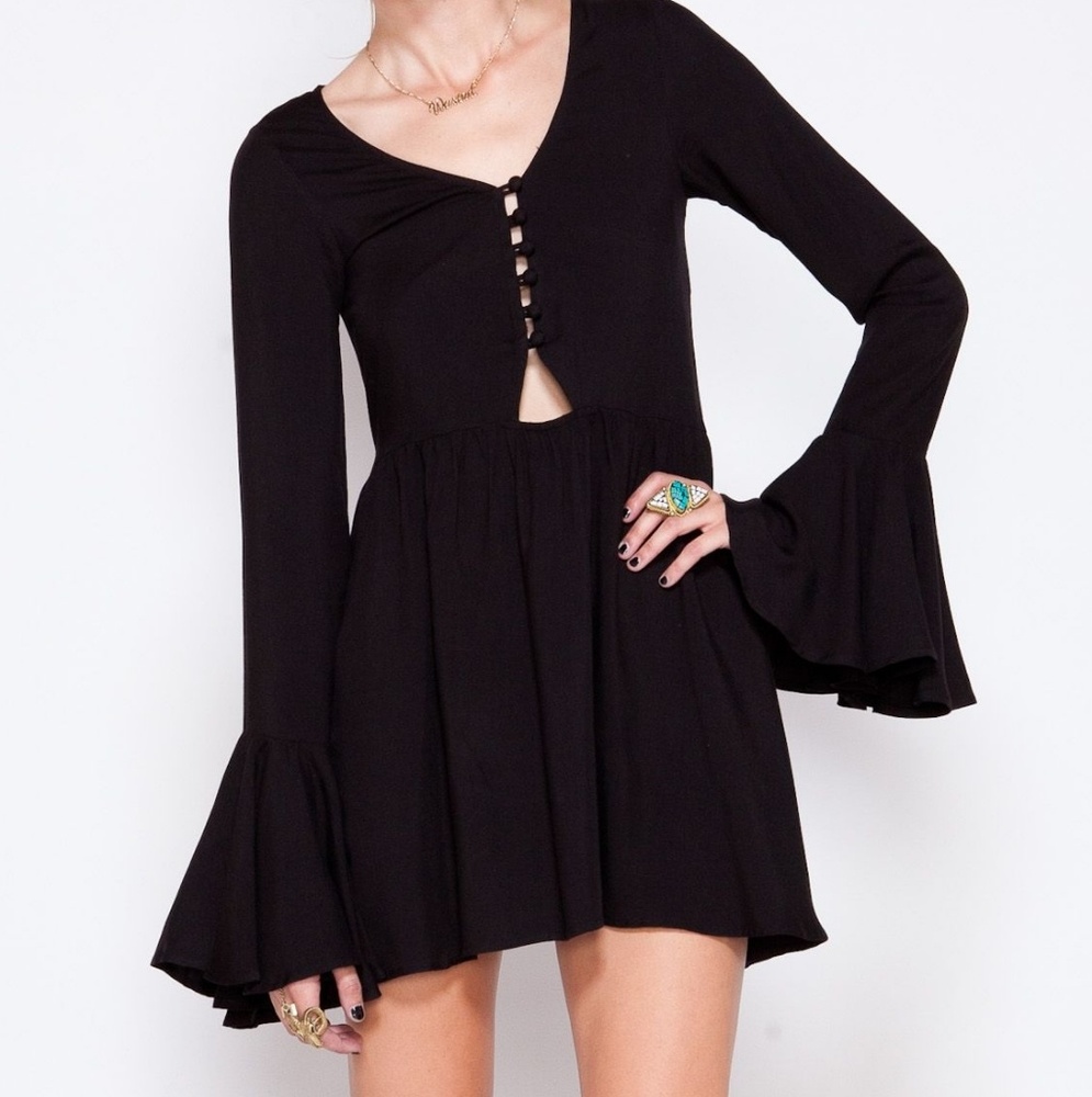 For Love and Lemons Bell Sleeve Mini Dress